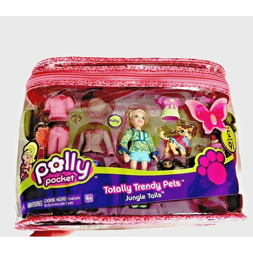 Polly Pocket Totally Trendy Pets Jungle Tails Sealed NIB New Y2k 2000s Rubbery‎
